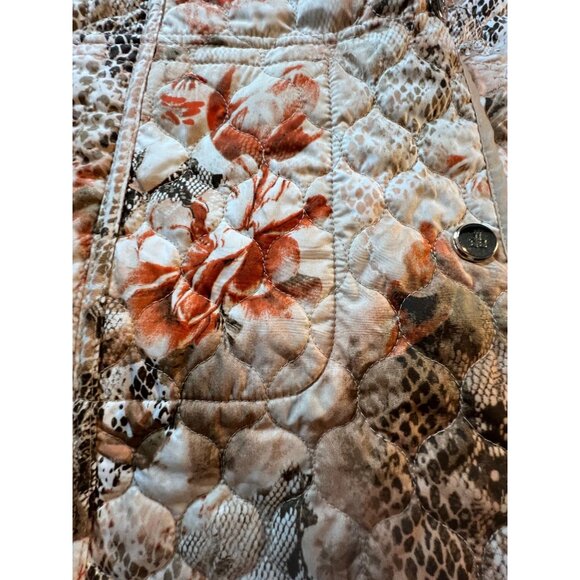 Dennis Basso Quilted Reversible Jacket Floral Beige Size Large Cottage Core - Picture 8 of 8